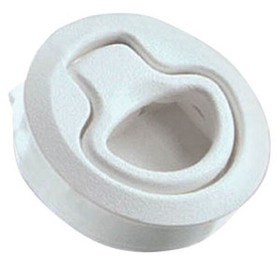 M1 Medium Flush Pull Latch for Doors 15/35" - 11/16" Thick, White Plastic, Non-Locking image number 0