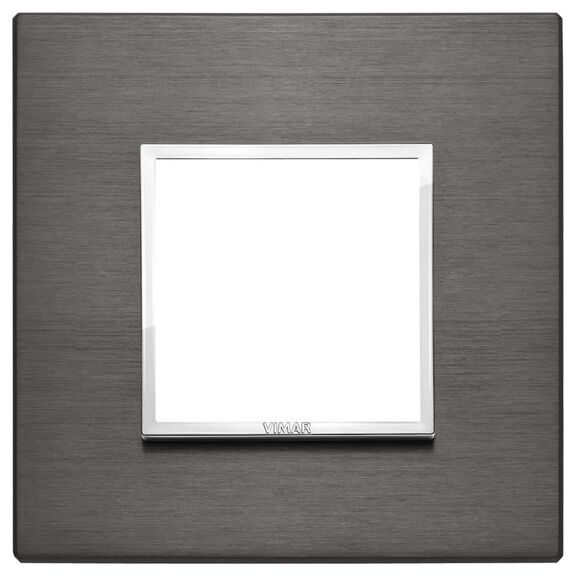 Vimar Eikon EVO 21642.03 2-Module Cover Plate, Lava Grey Anodized Aluminium image number 0