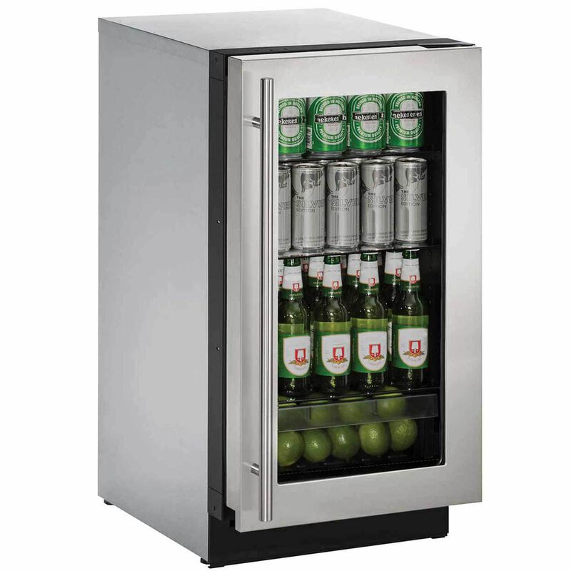 18" Stainless Glass Door Refrigerator image number 0