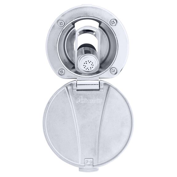 Recessed Shower Chrome Cup with Stainless Steel Lid, Hammer-Head Arctic White Sprayer, 6' Stainless Steel Hose image number 4
