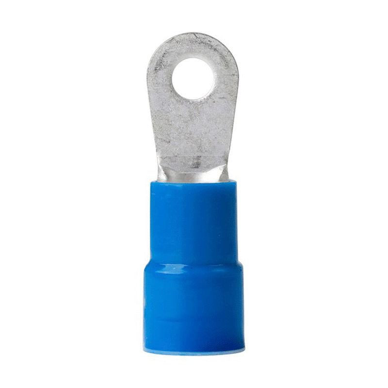 6 AWG Nylon Ring Terminals, 1/4", Blue, 100-Pack image number 0