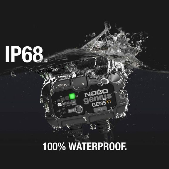 Noco Genius GENPRO5X1 Onboard Waterproof Marine Battery Charger with Precision Smart Charging, Battery Repair Mode and Advanced Temperature Compensation, 5 Amp, 12V, 1-Bank image number 1