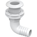 SEAFLO 1 in Angled Thru Hull Fitting with Built-In Check Valve Stainless Steel Cap image number 3