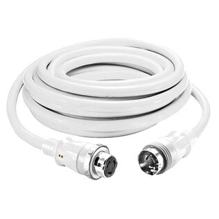 Hubbell Marine Cable, 50A 125/250V, 50ft, White , with LEDs