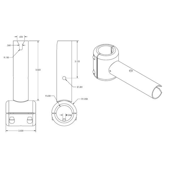Fixed Clamp-On Mount for ShadeFin Kit image number 1