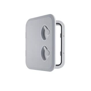 SEAFLO Marine Deck Access Hatch & Lid &ndash; 14.75" x 14.5", White, Rectangular Inspection Hatch with 180&deg; Opening, Non-Slip Surface