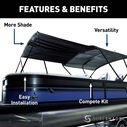 SureShade 7' Pontoon Bimini Extension Kit with Black Hardware image number 1