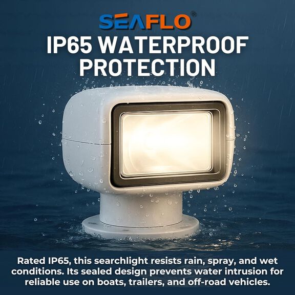 SEAFLO 02 Series 50W Remote Control Halogen Boat Searchlight, White image number 7