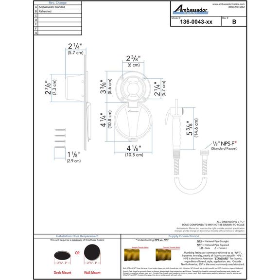Recessed Shower Chrome Cup with Stainless Steel Lid, Hammer-Head Black Sprayer, 6' Stainless Steel Hose image number 3