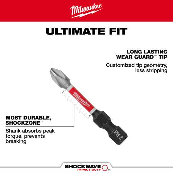 SHOCKWAVE Impact Duty 3-1/2" Impact Duty Phillips #2 Power Bit image number 0