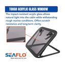 SEAFLO 01-Series 22.5" x 22.5" Black Aluminum Square Deck Hatch image number 4