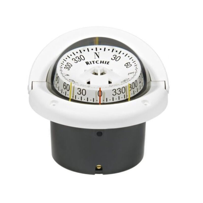 Flush-Mount Helmsman Compass, 3-3/4" CombiDamp Dial, White image number 0