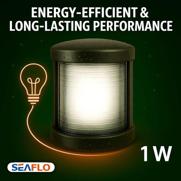 SEAFLO Mini White Masthead Navigation Light Black image number 2
