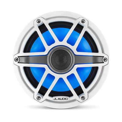 M6-770X-S-GwGw-i 7.7" Marine Coaxial Speakers, White Sport Grilles with RGB LED Lighting