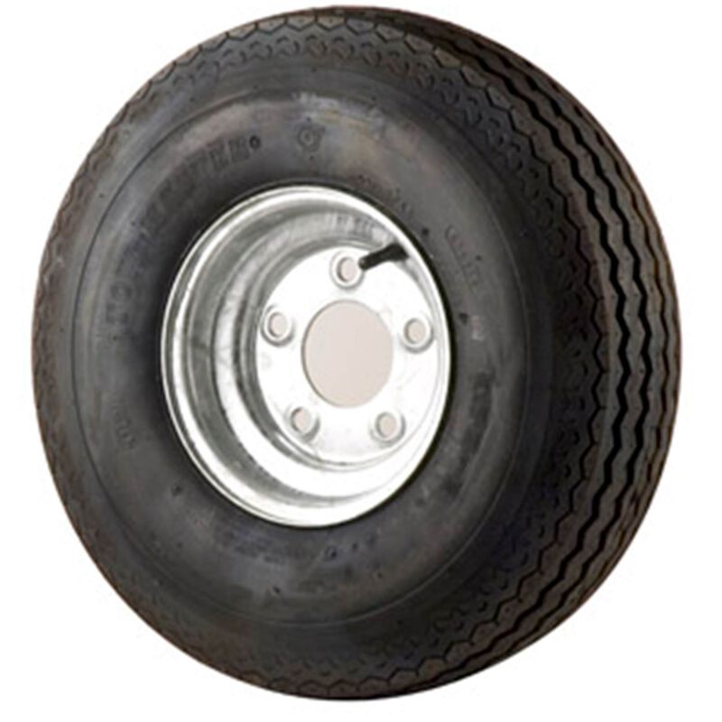 20 1/2 X 8 X 10C Bias Trailer Tire and 10 X 6 Galvanized Solid Rim 5 X 4 1/2 Bolt Pattern image number 0