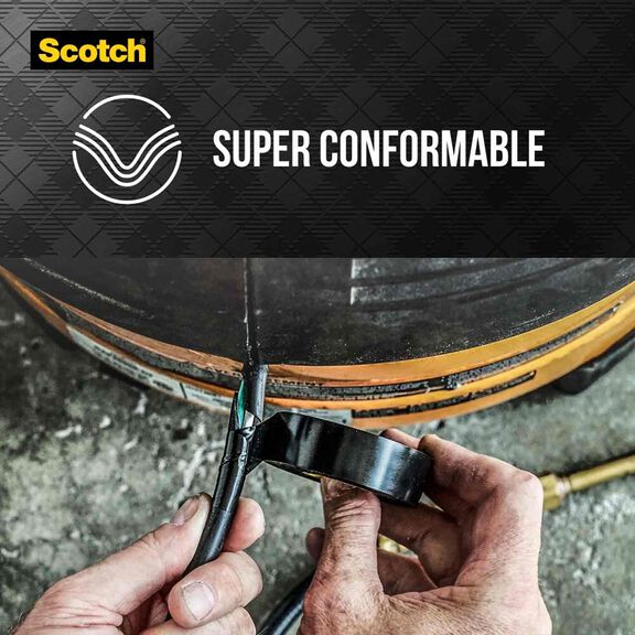 Scotch&reg; Super 88 Vinyl Electrical Tape, 3/4" x 66', Black image number 6