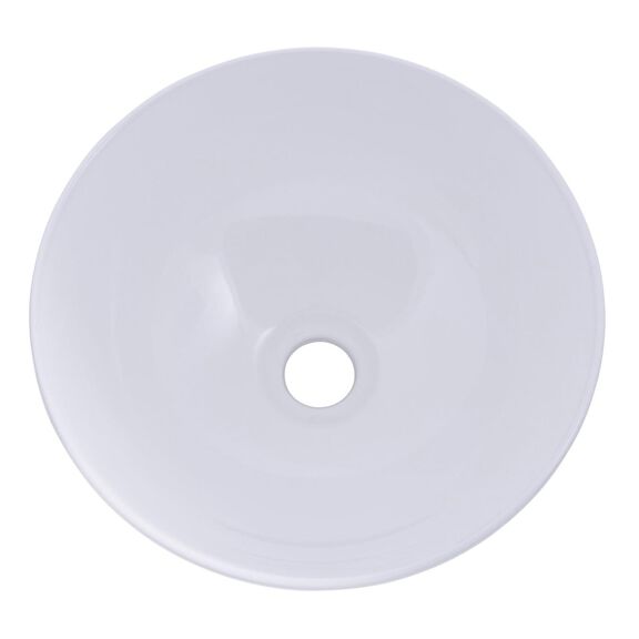 Half Sphere Vessel Smooth Porcelain, 12 1/2" Diameter, 1-3/4" Drain White image number 2