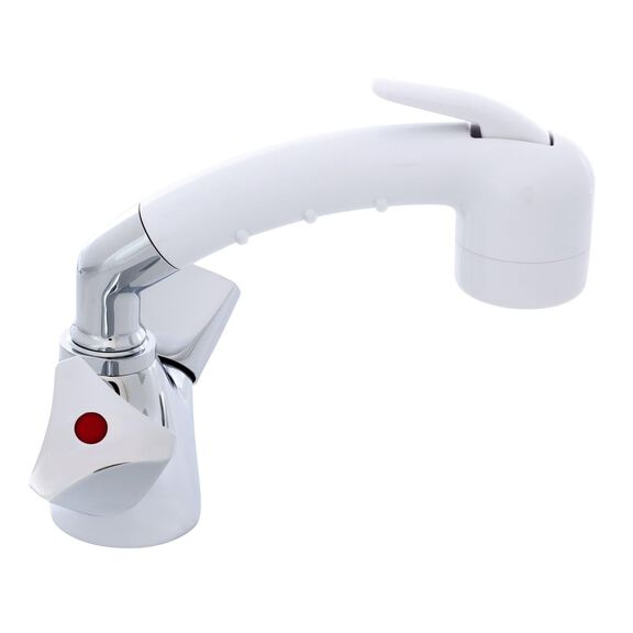Trinidad Head/Shower Combo Faucet Small Sprayer 6' Rubber Hose Chrome/Arctic White image number 1