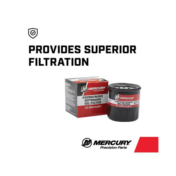 Mercury FourStroke Outboard Oil Filter 8M0162831 for Select Mercury 8-30hp Outboards image number 3