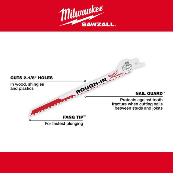 Rough-In SAWZALL&reg; Blades, 5 Pack image number 0