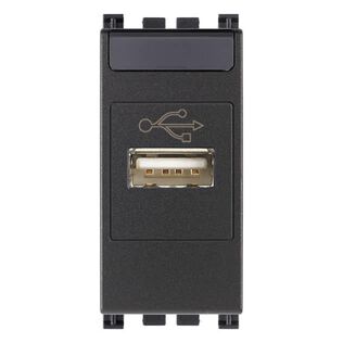 Vimar Arke USB Data Connector Outlet with Screw Terminals, Grey