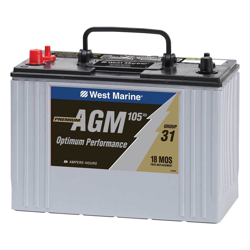 WEST MARINE Group 31 Dual-Purpose AGM Battery, 105 Amp Hours