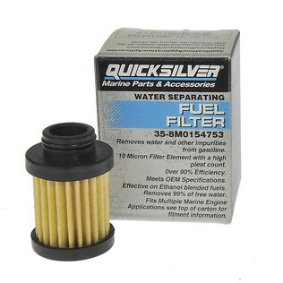 Quicksilver 8M0154753 Inline Water Separating Fuel Filter for Select Yamaha 20-115hp Outboards