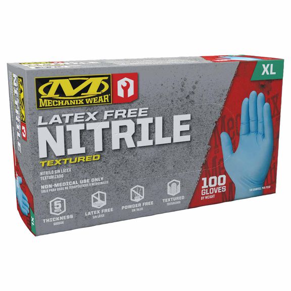 5 Mil Blue Nitrile Disposable Gloves, X-Large, 100-Pack image number 0
