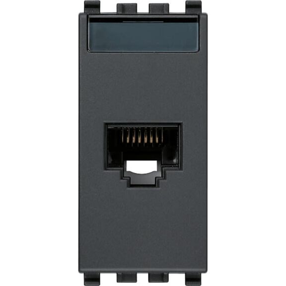 Vimar Eikon RJ45 Cat6 Netsafe UTP 110-Type Outlet, Grey image number 0