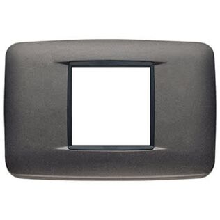 Vimar Eikon 20682.15 2-Module Round Cover Plate, Anthracite Matt
