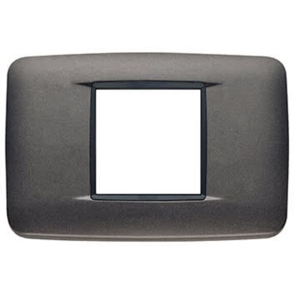 Vimar Eikon 20682.15 2-Module Round Cover Plate, Anthracite Matt image number 0