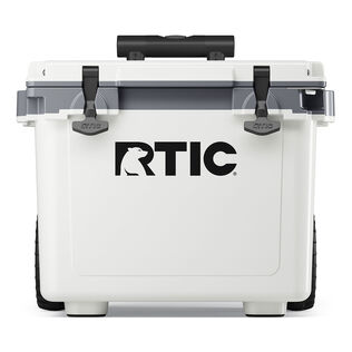 22 Quart Ultra-Tough Wheeled Hard-Sided Ice Chest Cooler, Fits 28 Cans, 6 Wine Bottles, White