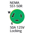 Marinco 25 Foot EEL Shore Power Cord Set, 50 Amp, 125V, Yellow image number 1