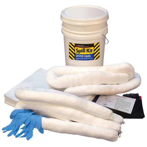 Quick-Response Oil Spill Kit, 5 Gallons with Bucket image number 0
