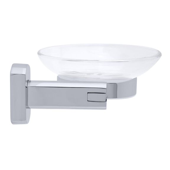 Miah Soap Dish Plastic Dish Chrome image number 1