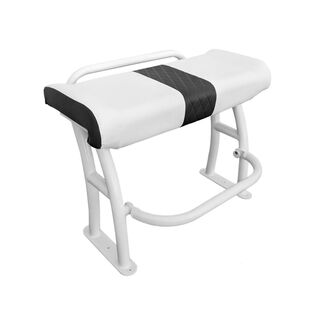 Pro Series Leaning Post, White Frame, Grab Rail, White Upholstery