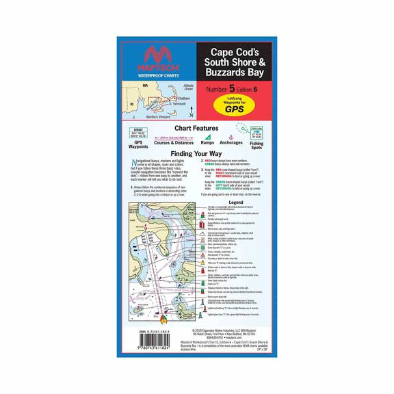 Waterproof Chart 5 Cape Cod's South Shore and Buzzards Bay image number 0