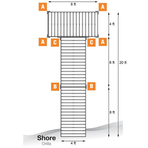 T-Shaped Aluminum Frame with Aluminum Platinum Series Decking Complete Dock Packages image number 1