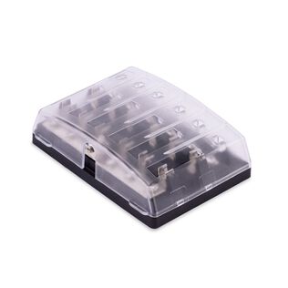 409 Series Fuse Block, 6 Gange AGC Common Source w/ Cover