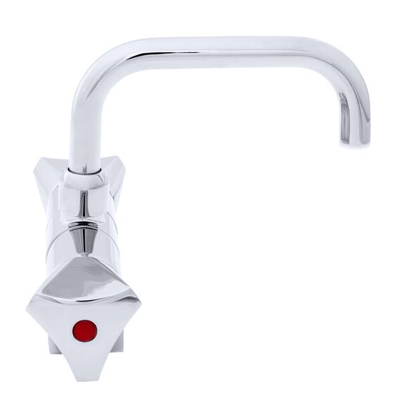 Trinidad Folding Faucet, Hot/Cold Mixer, Angled Spout, Chrome image number 1