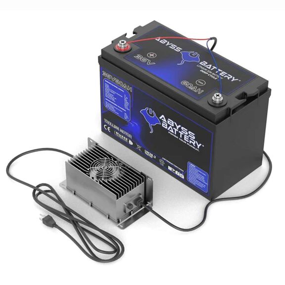 36V 60Ah Lithium Iron Phosphate Group 31 Trolling Motor Battery Kit with On-board 36V 10A High-Precision Lithium Battery Charger, Bluetooth Enabled image number 1