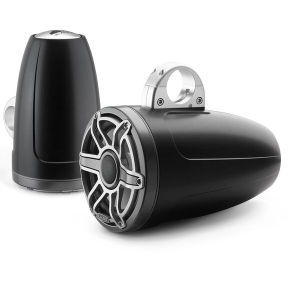 M6-880ETXv3-Sb-S-GmTi&nbsp;8.8" Enclosed Marine Coaxial Speaker System, Satin Black, Gunmetal and Titanium Sport Grille image number 0