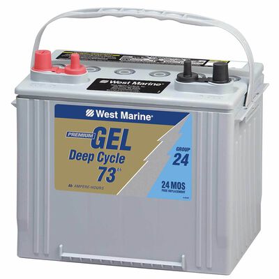 Group 24 Gel Deep Cycle Marine Gel Battery, 73 Amp Hours