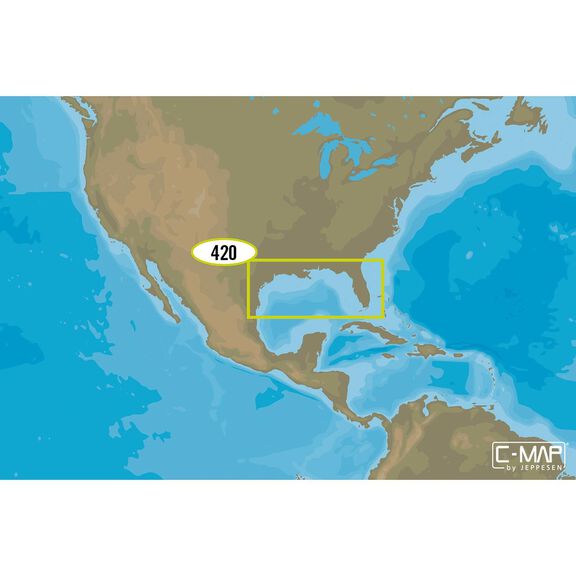 NA-M420 Gulf of Mexico Bathymetric Chart C-Card image number 0