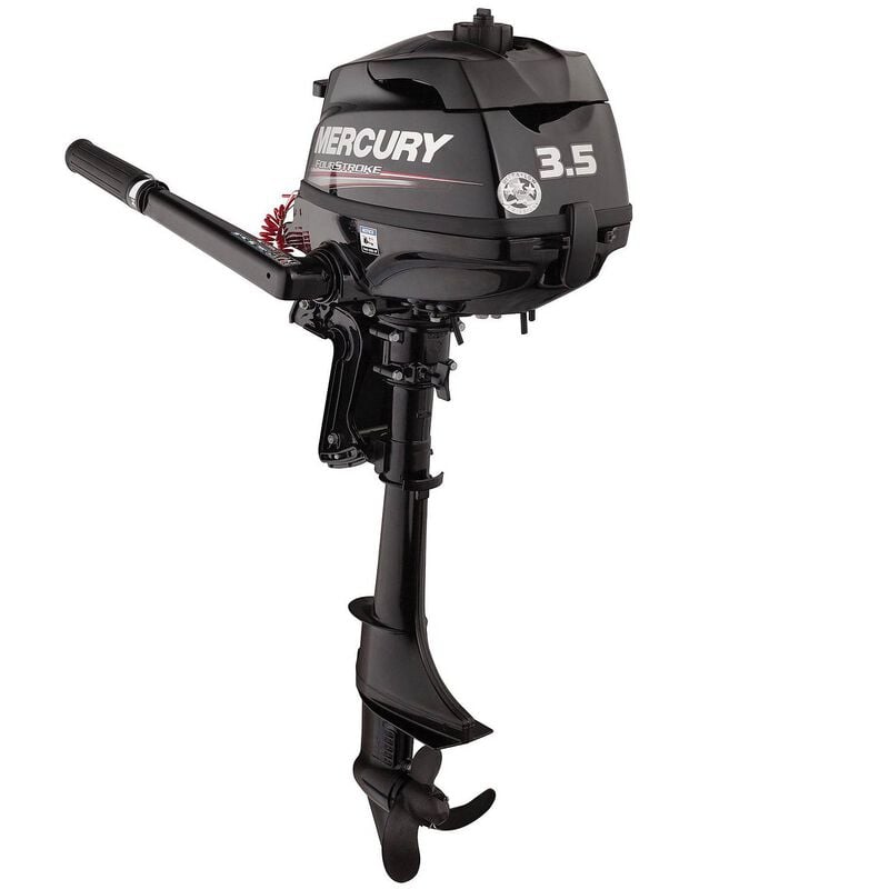 Mercury 3.5hp Tiller FourStroke Outboard Motor - 15" Shaft, Manual Tilt/Trim, Manual Start | Camping World