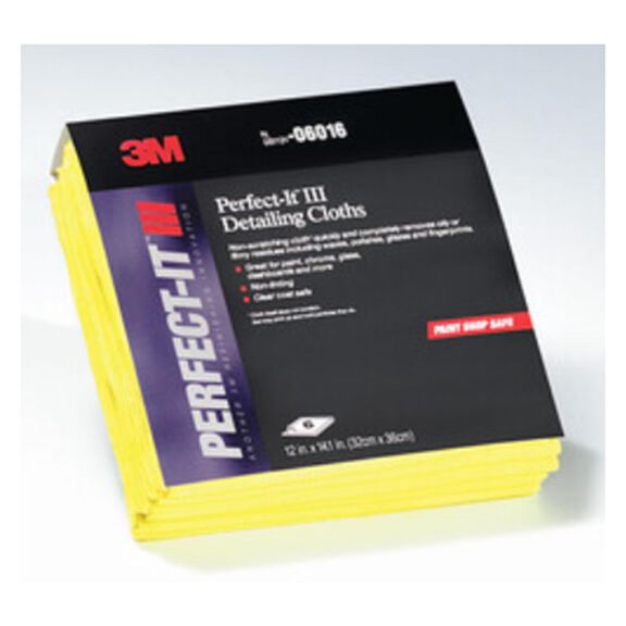Perfect-It&trade; Detailing Cloths, Yellow, 6-Pack image number 0