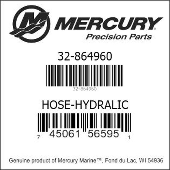 Mercury Marine 32-864960 Hydraulic Power Trim Hose image number 1