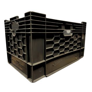 6 Gallon Heavy-Duty Black Milk Crates with Lid for Storage, Organization, 17.75" x 10" x 10.5"