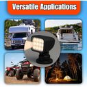 SEAFLO 28W Remote Control LED Searchlight, Warm White, Wireless Remote, Black image number 7