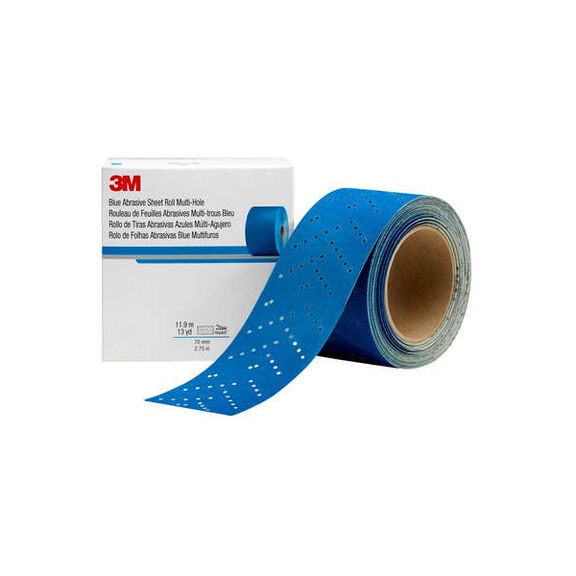Hookit&trade; Multi-hole Blue Abrasive Sheets, 2 3/4" x 39' Rolls image number 0